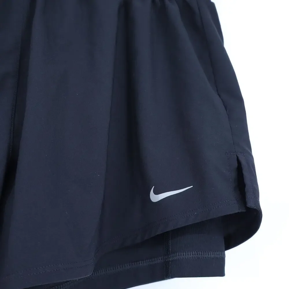 NIKE One Dri Fit 2-in-1 Shorts Black Mid Rise Brief Lined Running Women's M